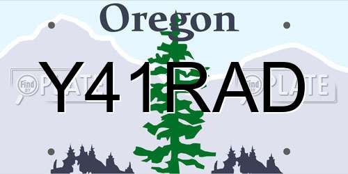 Y41RAD Oregon License Plate