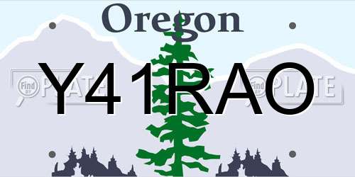 Y41RAO Oregon License Plate