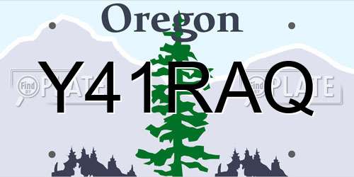 Y41RAQ Oregon License Plate