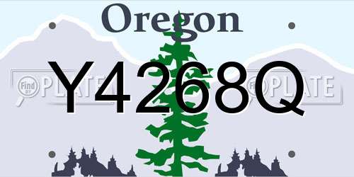 Y4268Q Oregon License Plate