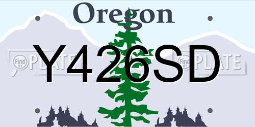 Y426SD Oregon License Plate