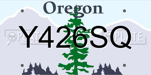 Y426SQ Oregon License Plate