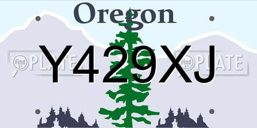 Y429XJ Oregon License Plate