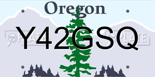 Y42GSQ Oregon License Plate