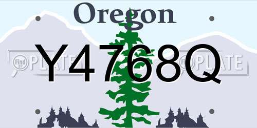 Y4768Q Oregon License Plate