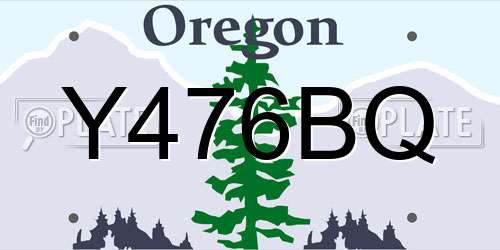 Y476BQ Oregon License Plate