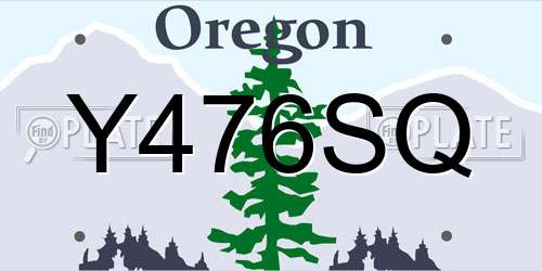 Y476SQ Oregon License Plate