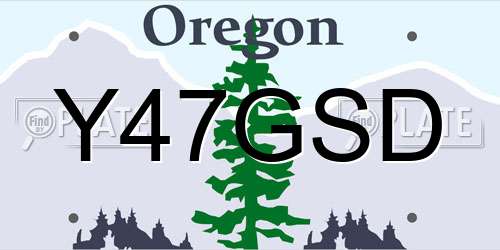 Y47GSD Oregon License Plate