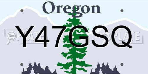 Y47GSQ Oregon License Plate