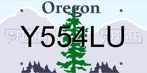 Y554LU Oregon License Plate