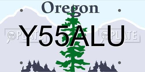 Y55ALU Oregon License Plate