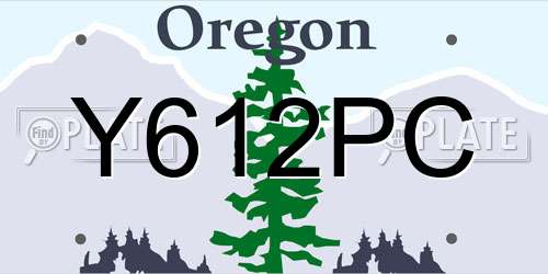 Y612PC Oregon License Plate