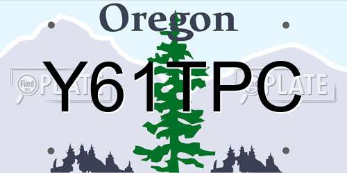 Y61TPC Oregon License Plate