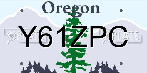 Y61ZPC Oregon License Plate