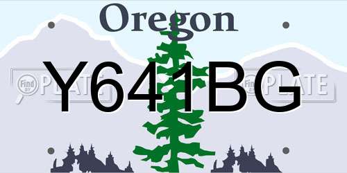 Y641BG Oregon License Plate