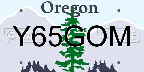 Y65GOM Oregon License Plate