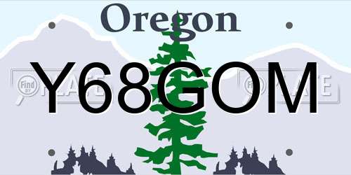 Y68GOM Oregon License Plate