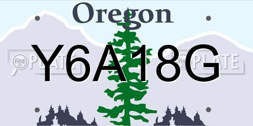Y6A18G Oregon License Plate