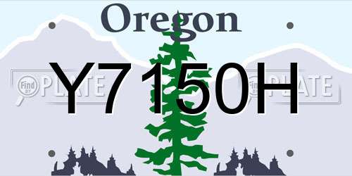 Y7150H Oregon License Plate
