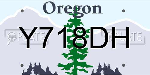 Y718DH Oregon License Plate