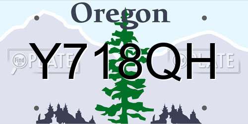 Y718QH Oregon License Plate
