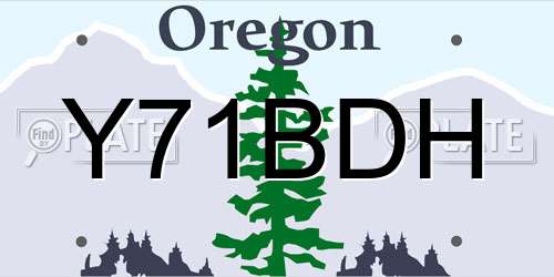 Y71BDH Oregon License Plate