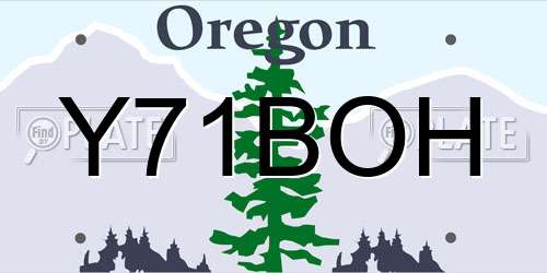 Y71BOH Oregon License Plate