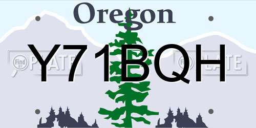 Y71BQH Oregon License Plate