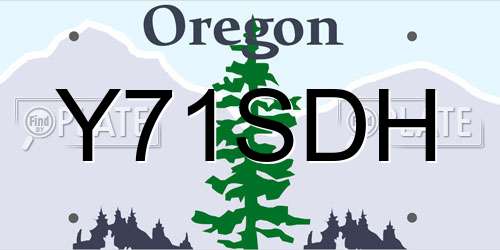 Y71SDH Oregon License Plate