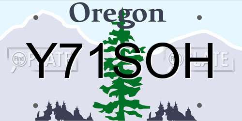 Y71SOH Oregon License Plate