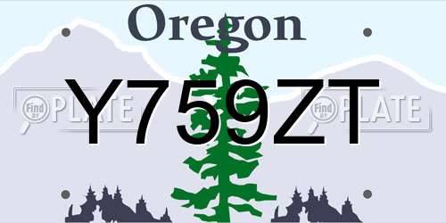 Y759ZT Oregon License Plate