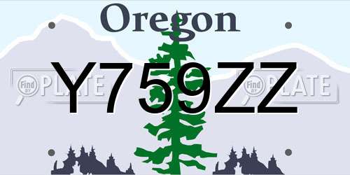 Y759ZZ Oregon License Plate