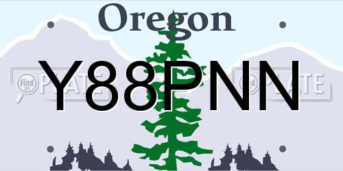 Y88PNN Oregon License Plate
