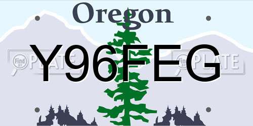 Y96FEG Oregon License Plate