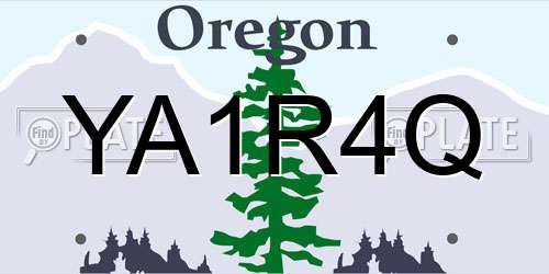 YA1R4Q Oregon License Plate