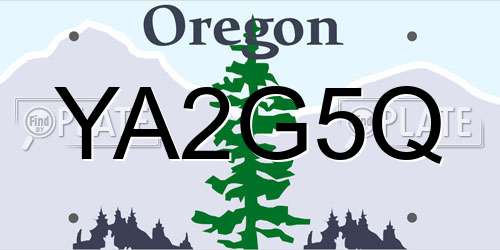YA2G5Q Oregon License Plate