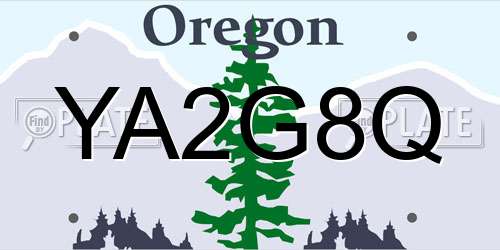 YA2G8Q Oregon License Plate