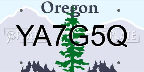 YA7G5Q Oregon License Plate