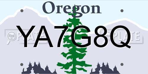 YA7G8Q Oregon License Plate