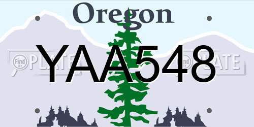 YAA548 Oregon License Plate