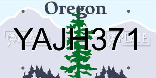 YAJH371 Oregon License Plate