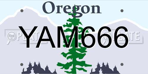 YAM666 Oregon License Plate