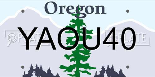 YAOU40 Oregon License Plate