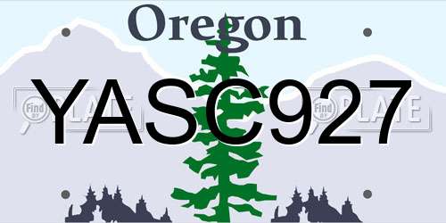 YASC927 Oregon License Plate