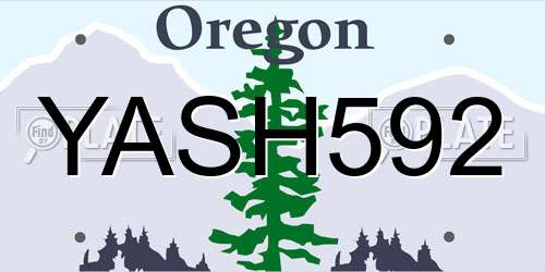YASH592 Oregon License Plate