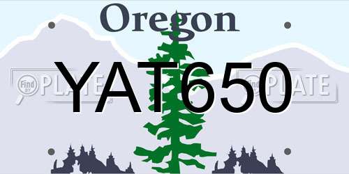 YAT650 Oregon License Plate