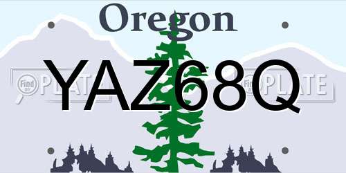 YAZ68Q Oregon License Plate