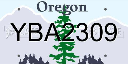 YBA2309 Oregon License Plate