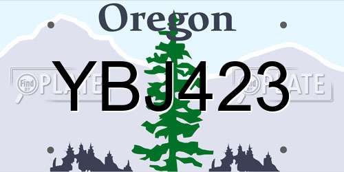YBJ423 Oregon License Plate