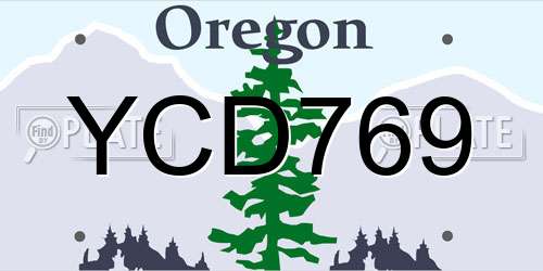 YCD769 Oregon License Plate